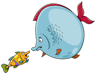 Image showing fish talking cartoon illustration