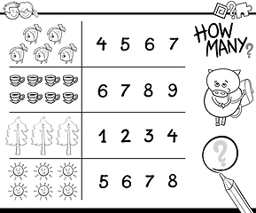 Image showing counting activity coloring page