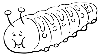 Image showing caterpillar character coloring page