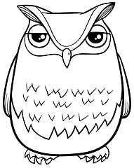 Image showing cartoon owl coloring page