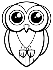 Image showing owl bird character coloring page