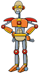 Image showing robot or cyborg cartoon illustration