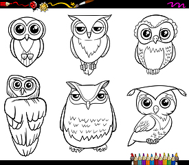 Image showing owl characters coloring page