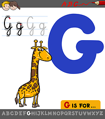 Image showing letter g with cartoon giraffe