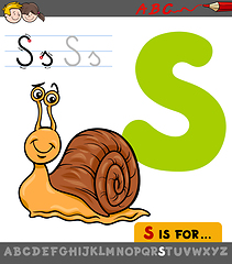 Image showing letter s with cartoon snail