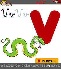 Image showing letter v with cartoon viper