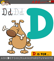 Image showing letter d with cartoon dog