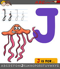 Image showing letter j with cartoon jellyfish