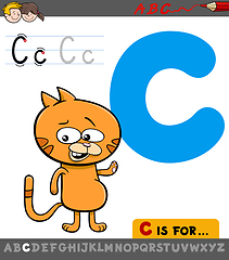 Image showing letter c with cartoon cat