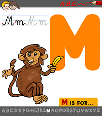 Image showing letter m with cartoon monkey