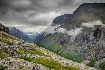 Image showing Dramatic norwegian landscape in cold summer