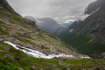 Image showing Dramatic norwegian landscape in cold summer