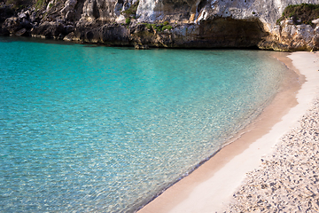 Image showing Cala en Turqueta (Turqueta Beach) in Menorca, Spain