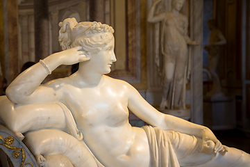 Image showing Classical statue of Pauline Bonaparte, made by Antonio Canova