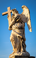 Image showing Catholic angel with cross