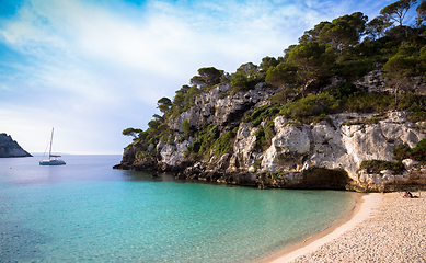 Image showing Cala en Turqueta (Turqueta Beach) in Menorca, Spain