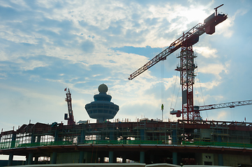 Image showing Airport terminal construction site. Singapore