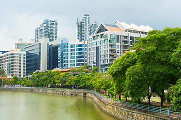 Image showing Modern architecture of Singapore river