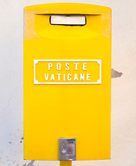 Image showing Yellow post box in Vatican