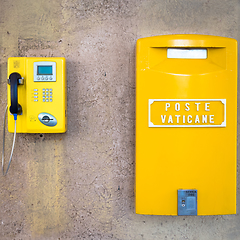 Image showing Yellow post box in Vatican