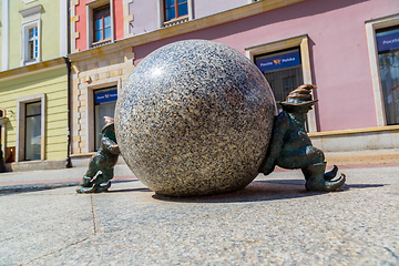 Image showing Sculpture of gnome  in Wroclaw,