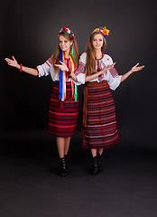 Image showing Young women in ukrainian clothes