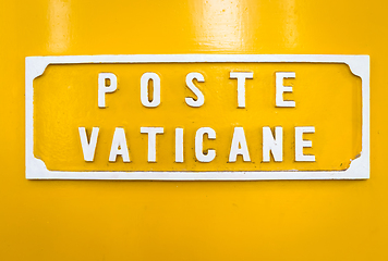 Image showing Yellow post box in Vatican