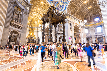 Image showing Over-tourism in Saint Peter Basilica, Vatican State