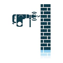 Image showing Icon Of Perforator Drilling Wall