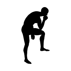 Image showing Sitting Pose Man Silhouette