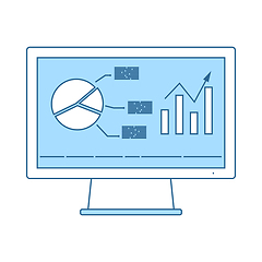 Image showing Monitor With Analytics Diagram Icon