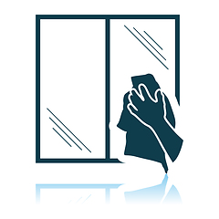 Image showing Hand Wiping Window Icon