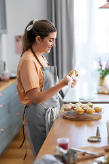 Image showing woman cooking food and baking on kitchen at home