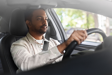 Image showing indian man or driver driving car