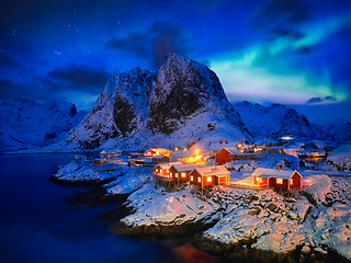 Image showing Hamnoy fishing village on Lofoten Islands, Norway