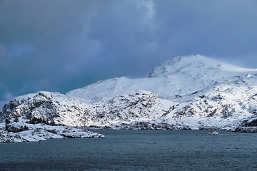 Image showing Norwegian fjord in winter