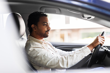 Image showing indian man or driver driving car