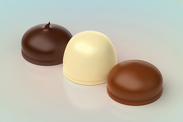 Image showing Different chocolate coated marshmallows