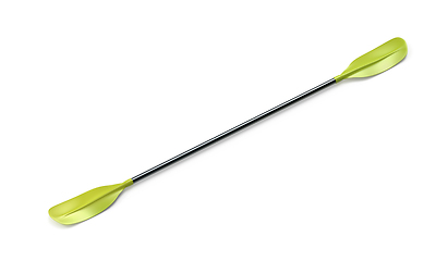 Image showing Green kayak paddle