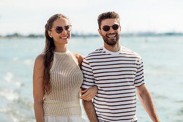 Image showing happy couple on summer beach