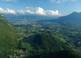 Image showing Aerial view of the south valley of Chambery