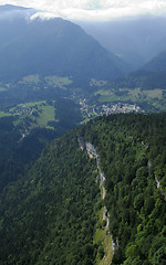 Image showing Aerial view of cliff in Chartreuse valley