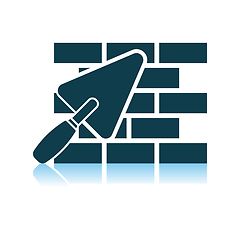Image showing Icon Of Brick Wall With Trowel