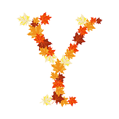 Image showing Autumn Maples Leaves Letter