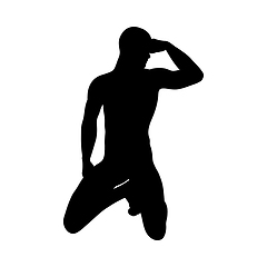 Image showing Sitting Pose Man Silhouette