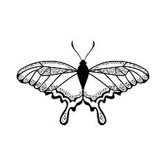 Image showing Sketch of Butterfly