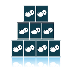 Image showing Stack Of Olive Cans Icon