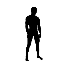 Image showing Sitting Pose Man Silhouette