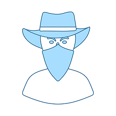 Image showing Cowboy With A Scarf On Face Icon