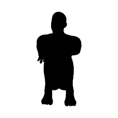 Image showing Sitting Pose Man Silhouette